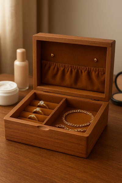 Hand-Crafted Rosewood Jewellery Organizer Box – Velvet Interior