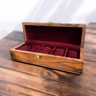 Premium Rosewood 5-Slot Watch Box – Hand-Crafted