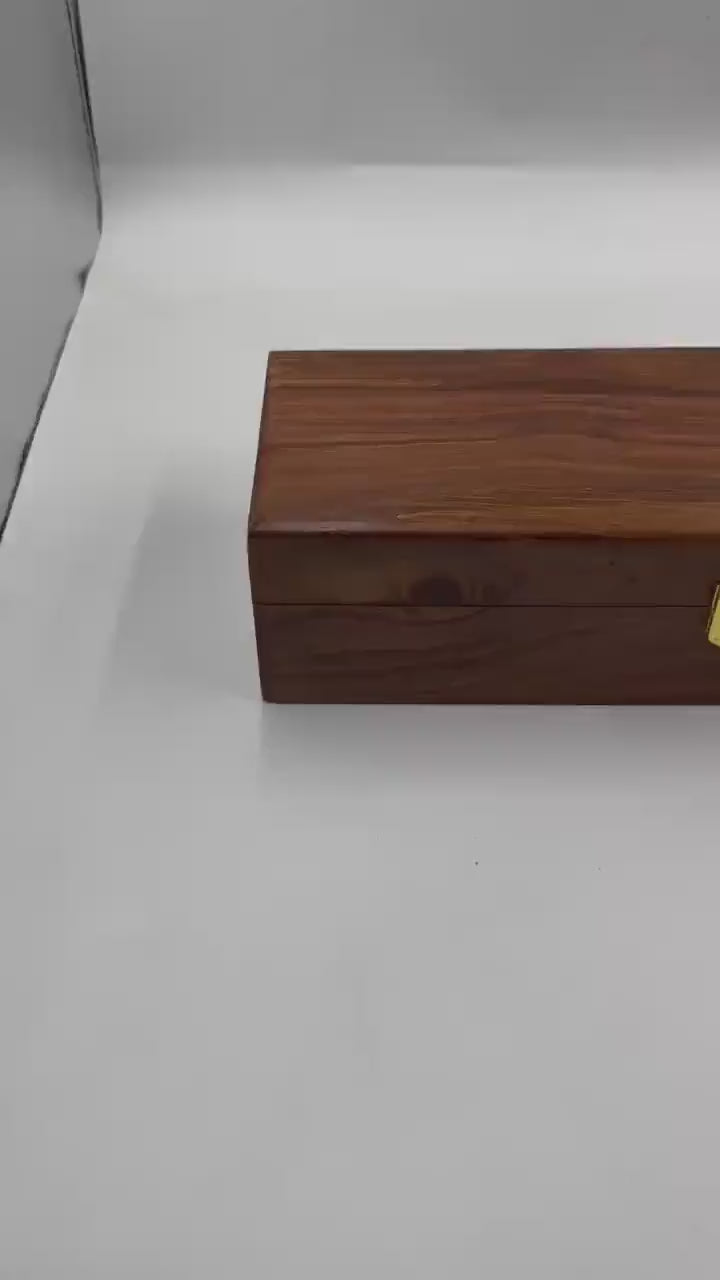 Premium Rosewood 5-Slot Watch Box — Glass or Solid Wood Lid